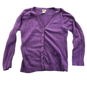 L.L.Bean Womens Cardigan Sweater Small Long Sleeve Button-Up V-Neck Knit Casual